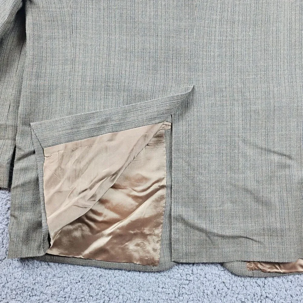 Ralph Ralph Lauren Blazer Jacket Mens 42L Tan Silk Wool Blend Sport Coat